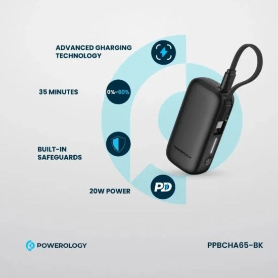 Power Bank 5000Mah Powerology - Black